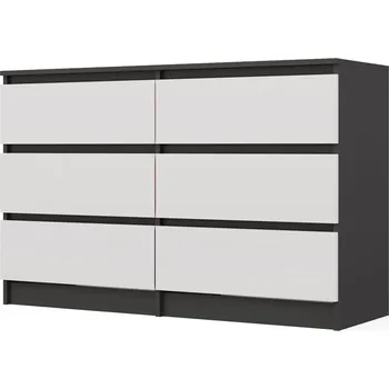 Komoda Komoda Malvína M6 120, antracit/bílá