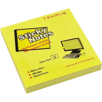 Samolepící bloček bloček samol.neon 75 x 75 žlutý 473262