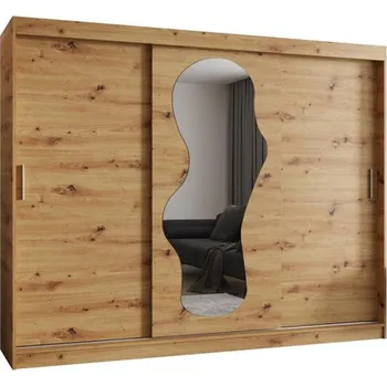 Šatní skříň Šatní skřín s posuvnými dveřmi a zrcadlem ULTRA 250cm artisan