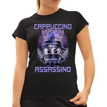 Žertovný předmět Cappuccino Assassino - Italian Brainrot - dámské tričko s potiskem- Tričkový.cz