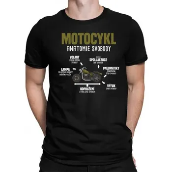Žertovný předmět Motocykl anatomie svobody - pánské tričko s potiskem- Tričkový.cz