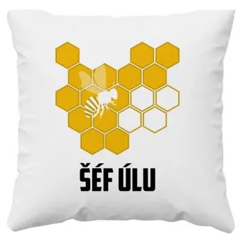 Žertovný předmět Šéf úlu - polštář s potiskem- Tričkový.cz
