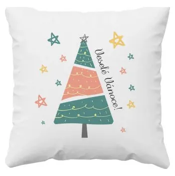 Žertovný předmět Veselé Vánoce - polštář s potiskem- Tričkový.cz