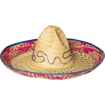 Pokrývka hlavy Mexické sombrero slaměné 52 cm Klobouk