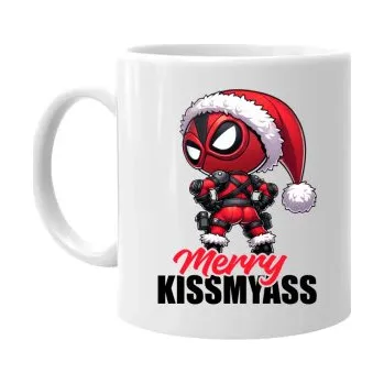 Žertovný předmět Merry Kissmyass - hrnek s potiskem- Tričkový.cz