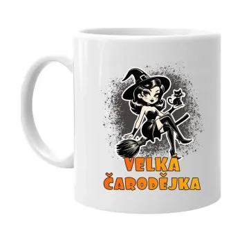 Žertovný předmět Velká čarodějka - hrnek s potiskem- Tričkový.cz