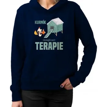 Žertovný předmět Kurník - levnější než terapie - dámská mikina s potiskem- Tričkový.cz