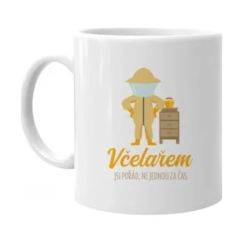 Žertovný předmět Včelařem jsi pořád, ne jednou za čas - hrnek s potiskem- Tričkový.cz