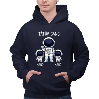 Žertovný předmět Tátův Gang - dvě děti - pánská mikina s potiskem - personalizovaný produkt- Tričkový.cz