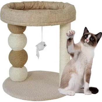 Škrabadlo pro kočky BestHurt 45 cm béžové 2 úrovně sisal