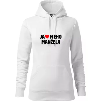 Dámská mikina Já miluju svého manžela - Mikina dámská Cape s kapucí - XL ( Bílá )