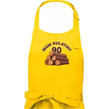 Kuchyňská zástěra Mám kulatiny 90 - Dámská zástěra na vaření - Univerzální velikost ( Žlutá )