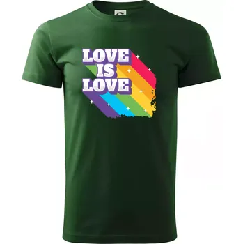 Love is love duha - Triko extra velké (5-8XL) - 7XL ( Lahvově zelená )