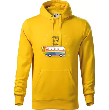 Pánská mikina Happy world pride - Mikina pánská Cape s kapucí - 3XL ( Žlutá )