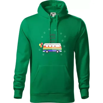 Pánská mikina Happy world pride - Mikina pánská Cape s kapucí - 4XL ( Středně zelená )