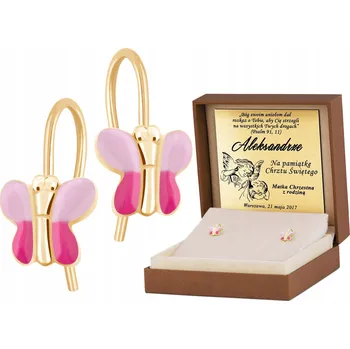 Náušnice STŘÍBRNÉ NÁUŠNICE POZLÁCENÉ 925 MOTÝLCI S GRAVÍROVÁNÍM