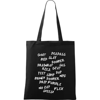 Nákupní taška Generace Z - Gen Z slovník - Taška bavlněná - 42 x 38 cm ( Černá )