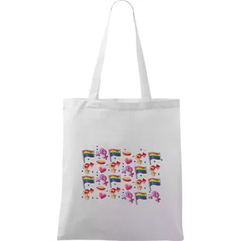 LGBT Vlajky - Taška bavlněná - 42 x 38 cm ( Bílá )