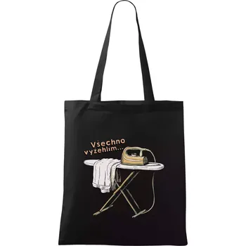Všechno vyžehlím - Taška bavlněná - 42 x 38 cm ( Černá )