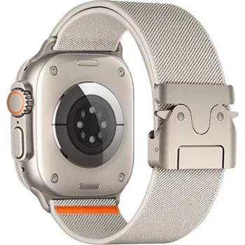 Ostatní příslušenství k chytrým hodinkám JP Luxusní nylonový řemínek s přezkou Parachute, Apple Watch 1 / 2 / 3 / 4 / 5 / 6 / 7 / 8 / 9 / 10 / SE 1 / 2 / 3 (38 / 40 / 41 / 42 mm), béžový