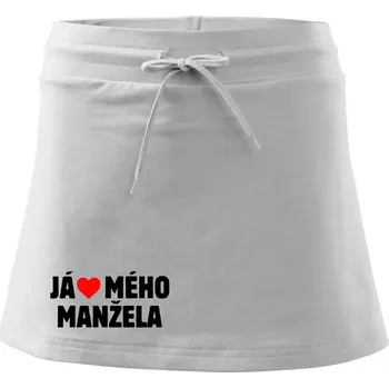 Dámská sukně Já miluju svého manžela - Sportovní sukně - two in one - L ( Bílá )