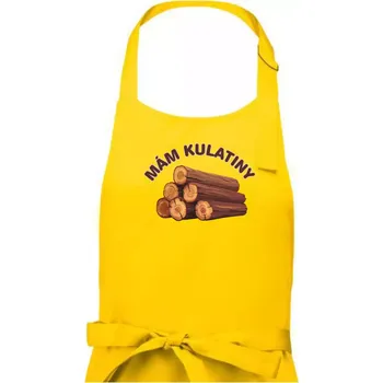 Kuchyňská zástěra Mám kulatiny bez věku - Pánská zástěra na vaření - Univerzální velikost ( Žlutá )