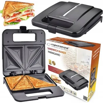 Toustovač Sendvičovač Esperanza Asiago stříbrný/šedý 1000 W