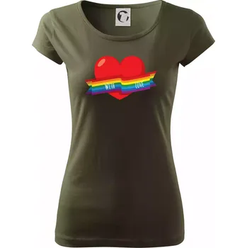 LGBT with love - Dámské triko Pure - XS ( Military )
