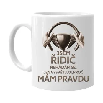 Žertovný předmět Jsem řidič - hrnek s potiskem- Tričkový.cz