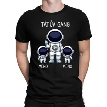 Žertovný předmět Tátův Gang - dvě děti - pánské tričko s potiskem - personalizovaný produkt- Tričkový.cz