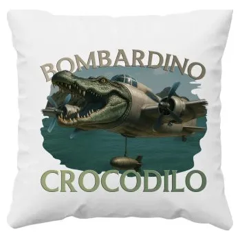 Žertovný předmět Bombardino Crocodilo - Italian Brainrot - polštář s potiskem- Tričkový.cz