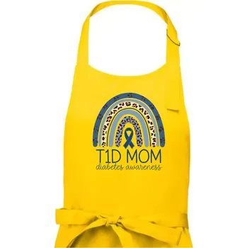 Kuchyňská zástěra T1D MOM - Dámská zástěra na vaření - Univerzální velikost ( Žlutá )