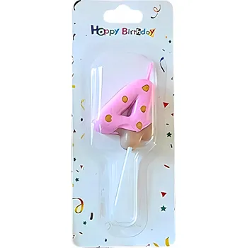 Dortová svíčka Růžová svíčka 4 Číslo Číslice Elegantní narozeniny dítěte Svíčky růží Donut