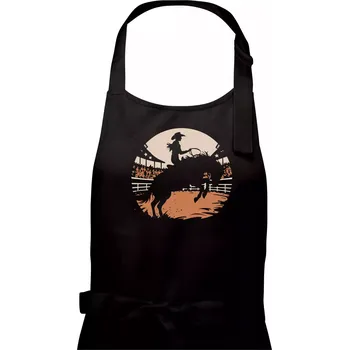 Kuchyňská zástěra Bucking horse dívka - Dámská zástěra na vaření - Univerzální velikost ( Černá )