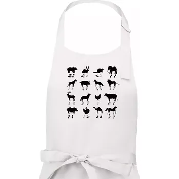 Kuchyňská zástěra Zvířecí stopy s obrázkem zvířete - stopy zvířat - Pánská zástěra na vaření - Univerzální velikost ( Bílá )