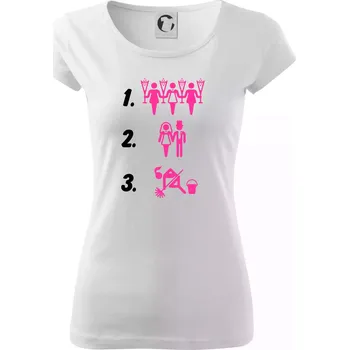 Dámské tričko Před a po žena - Dámské triko Pure - 3XL ( Bílá )