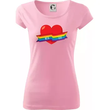 LGBT with love - Dámské triko Pure - XL ( Růžová )