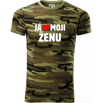 Pánské tričko Já miluju svojí ženu - Army CAMOUFLAGE - XS ( Zelený maskáč )