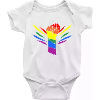 Kojenecké oblečení Ruka blesky - Body kojenecké s krátkým rukávem - Krátký r. 12-18 měs ( Bílá )