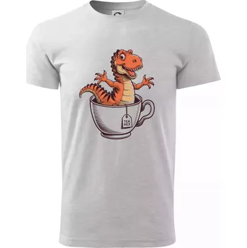 Pánské tričko Tea rex - Triko extra velké (5-8XL) - 7XL ( Světlešedý Melír )