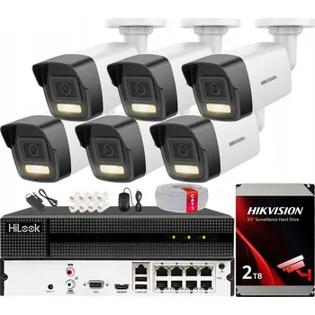 Bezpečnostní kamera Monitorovací sada pro 6 kamer 4MPX Smart Hybrid Light Hikvision MD2.0 + 2TB