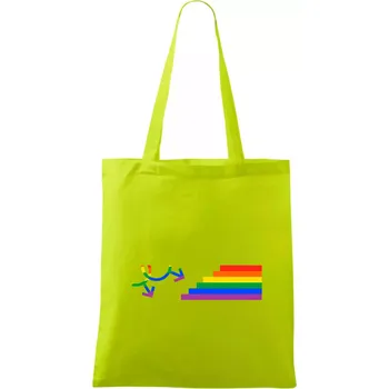 Gay symbol duha - Taška bavlněná - 42 x 38 cm ( Limetková )
