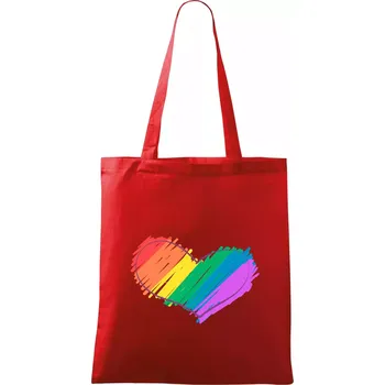 Nákupní taška Srdce čmárané - Taška bavlněná - 42 x 38 cm ( Červená )