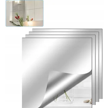 Zrcadlo 4X FÓLIE ZRCADLO SAMOLEPICÍ NA ZEĎ NALEPOVACÍ NÁBYTEK 30 X 30 cm