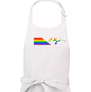Kuchyňská zástěra Lesby symbol duha - Pánská zástěra na vaření - Univerzální velikost ( Bílá )