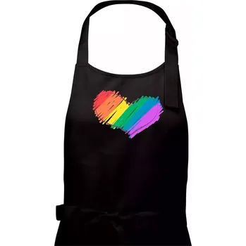 Kuchyňská zástěra Srdce čmárané - Dámská zástěra na vaření - Univerzální velikost ( Černá )