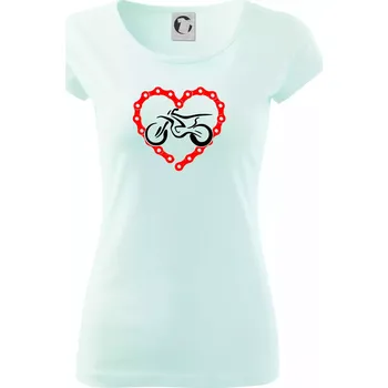 Dámské tričko Moto srdce řetěz - enduro - Dámské triko Pure - 3XL ( Frost )
