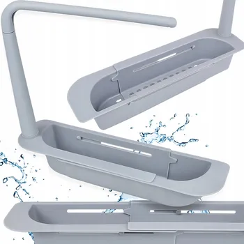 ORGANIZÉR DRŽÁK NA HOUBIČKU POLIČKA NÁDOBA DO DŘEZU ROZTAHOVACÍ