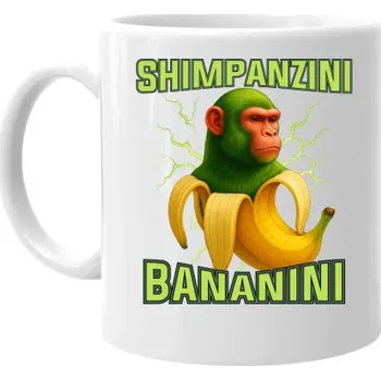Žertovný předmět Shimpanzini bananini - Italian Brainrot - hrnek s potiskem- Tričkový.cz