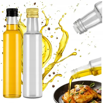 Nádoba na olej a ocet 10x Skleněné lahve DORICA 250ml BEZBARVÉ na olej, ocet, šťávu s DÁVKOVAČEM